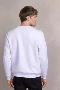 Heren BALR. Sweatshirts*Brand Straight Crewneck Bright White/Putting Green