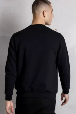 Heren BALR. Sweatshirts*Brand Straight Crewneck Jet Black/Dark Forest