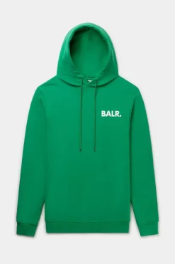 Heren BALR. Hoodies*Brand Straight Small Logo Hoodie Putting Green/Bright White
