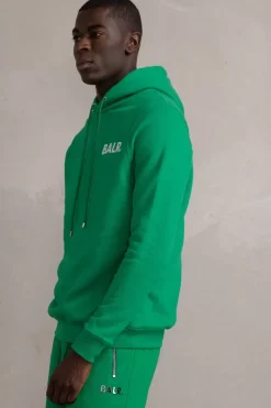 Heren BALR. Hoodies*Brand Straight Small Logo Hoodie Putting Green/Bright White