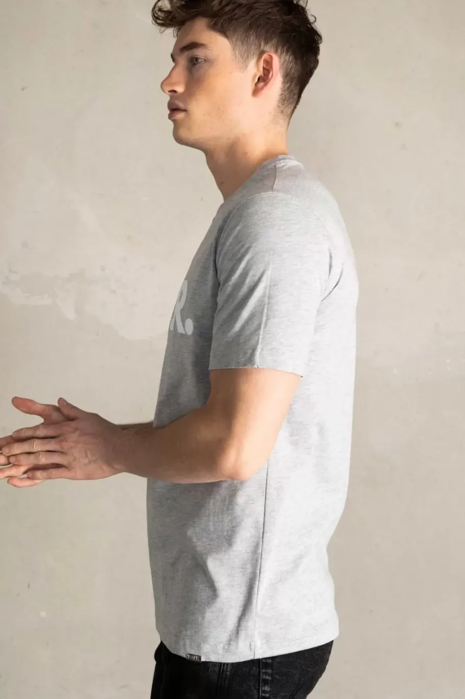 Heren BALR. T-Shirts*Brand Straight T-Shirt Grey Melange