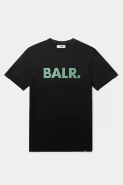 Heren BALR. T-Shirts*Brand Straight T-Shirt Jet Black/Dark Forest
