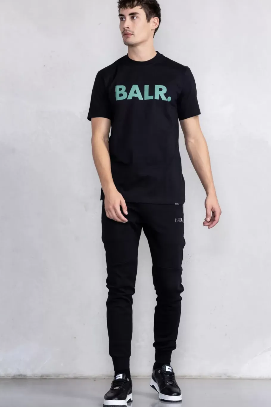 Heren BALR. T-Shirts*Brand Straight T-Shirt Jet Black/Dark Forest