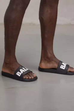 Heren BALR. Slippers*Classic Brand Slide Jet Black