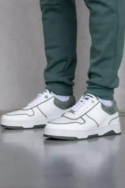Heren BALR. Sneakers*Club B Classic Sneaker Bright White/Dark Forest