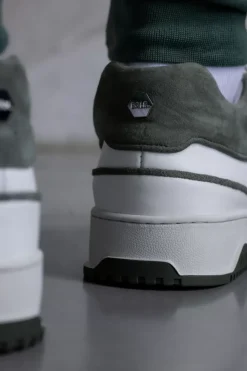 Heren BALR. Sneakers*Club B Classic Sneaker Bright White/Dark Forest