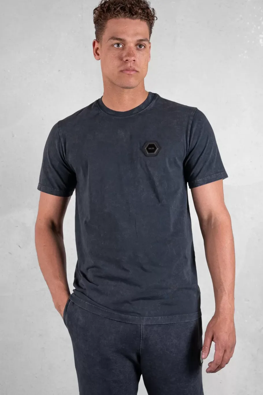 Heren BALR. T-Shirts*D13 Straight Washed T-Shirt Washed Black