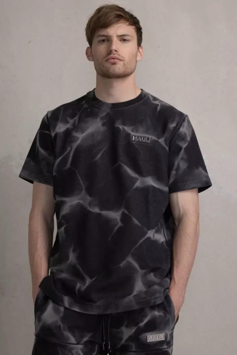Heren BALR. T-Shirts*D11 Straight Washed T-Shirt Ghost Grey Washed