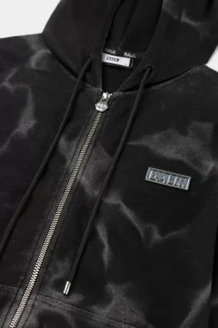 Heren BALR. Hoodies*D11 Straight Washed Zip Through Hoodie Ghost Grey Washed