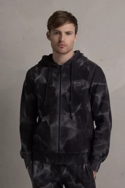 Heren BALR. Hoodies*D11 Straight Washed Zip Through Hoodie Ghost Grey Washed