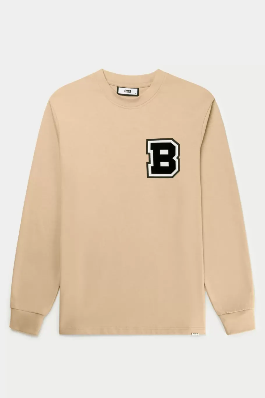 Heren BALR. T-Shirts*Franck Relaxed B Crest Longsleeve Irish Cream