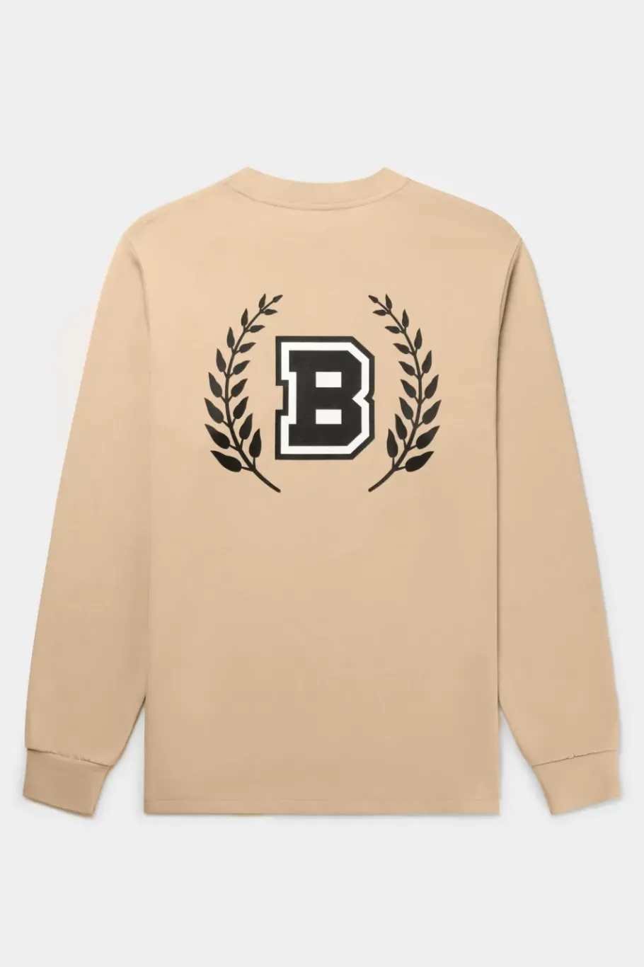 Heren BALR. T-Shirts*Franck Relaxed B Crest Longsleeve Irish Cream
