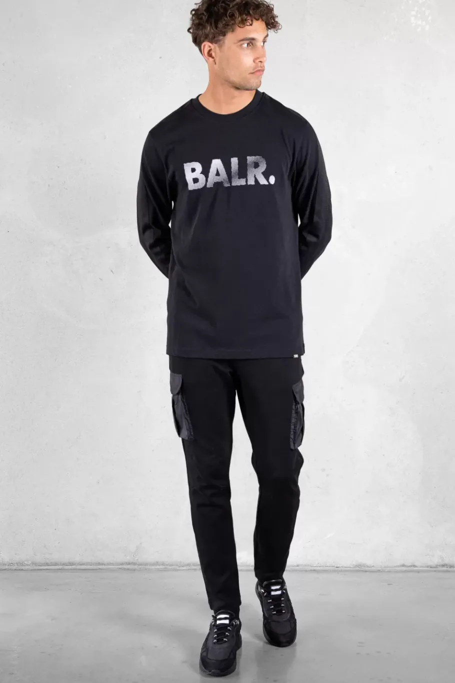 Heren BALR. T-Shirts*Franck Relaxed Tunnel Longsleeve T-Shirt Jet Black