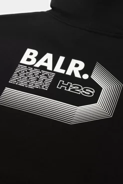 Heren BALR. Hoodies*Joey Box Half Track H2S Hoodie Jet Black