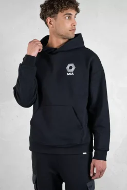Heren BALR. Hoodies*Joey Box Half Track H2S Hoodie Jet Black