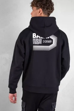 Heren BALR. Hoodies*Joey Box Half Track H2S Hoodie Jet Black