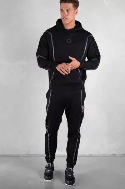 Heren BALR. Hoodies*Joey Box Hex Line Hoodie Jet Black