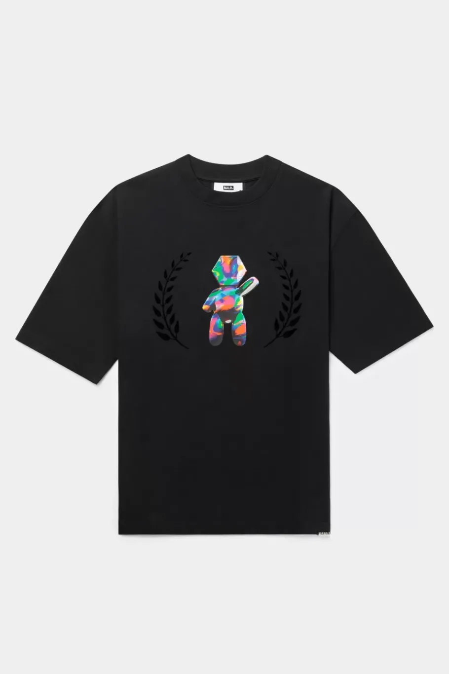 Heren BALR. T-Shirts*Joey Box Holographic Crest T-Shirt Jet Black