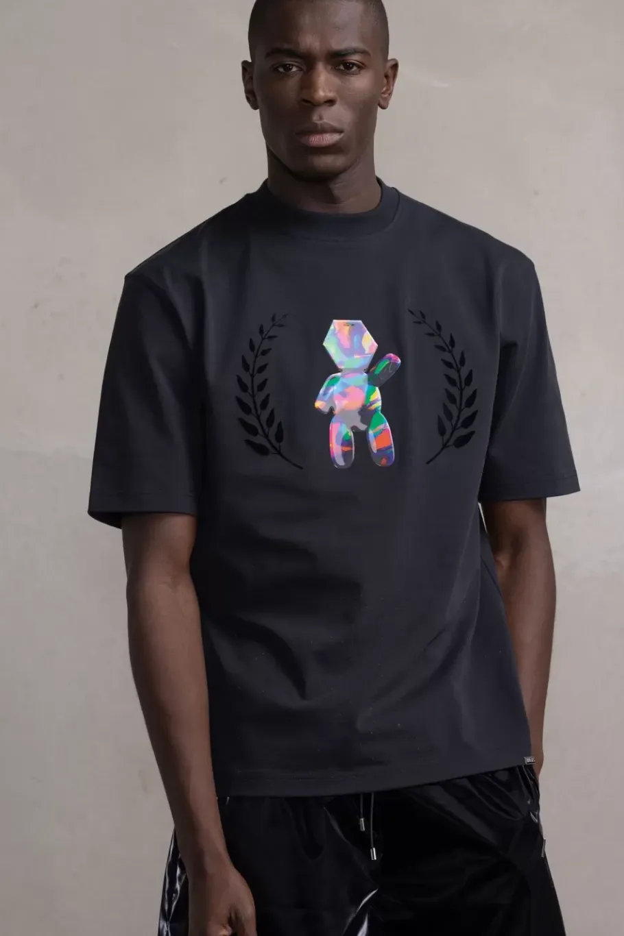 Heren BALR. T-Shirts*Joey Box Holographic Crest T-Shirt Jet Black