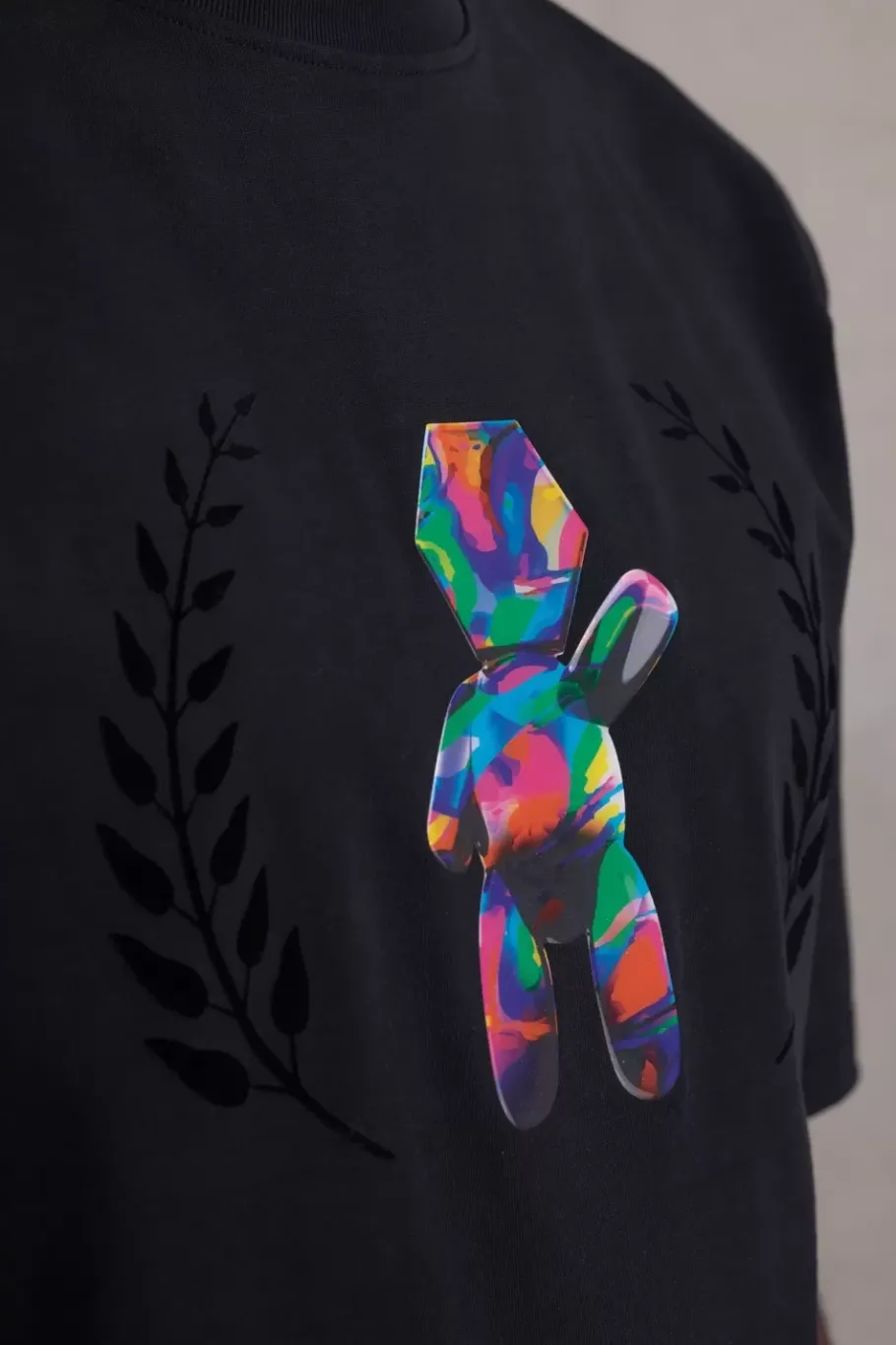 Heren BALR. T-Shirts*Joey Box Holographic Crest T-Shirt Jet Black