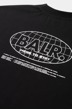 Heren BALR. T-Shirts*Joey Box H2S Globe T-Shirt Jet Black