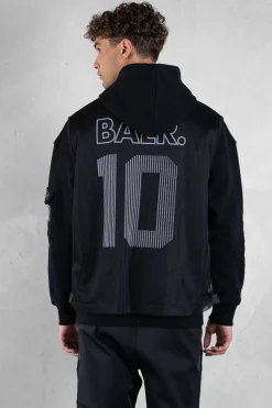 Heren BALR. Hoodies*Joey Box Mesh H2S Hoodie Jet Black