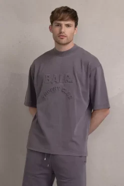 Heren BALR. T-Shirts*Joey Box Washed Trophy Club T-Shirt Asphalt Washed