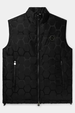 Heren BALR. Jassen*Miles Straight Jacquard Bodywarmer Jet Black