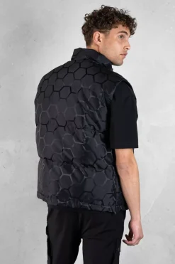 Heren BALR. Jassen*Miles Straight Jacquard Bodywarmer Jet Black