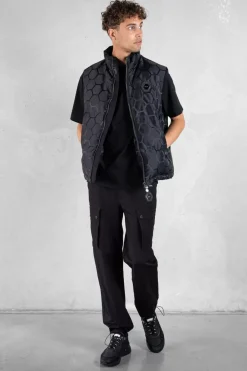Heren BALR. Jassen*Miles Straight Jacquard Bodywarmer Jet Black