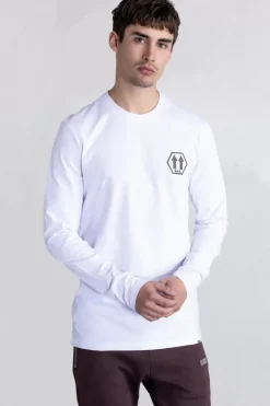 Heren BALR. T-Shirts*Olaf Straight Arrows Longsleeve T-Shirt Bright White