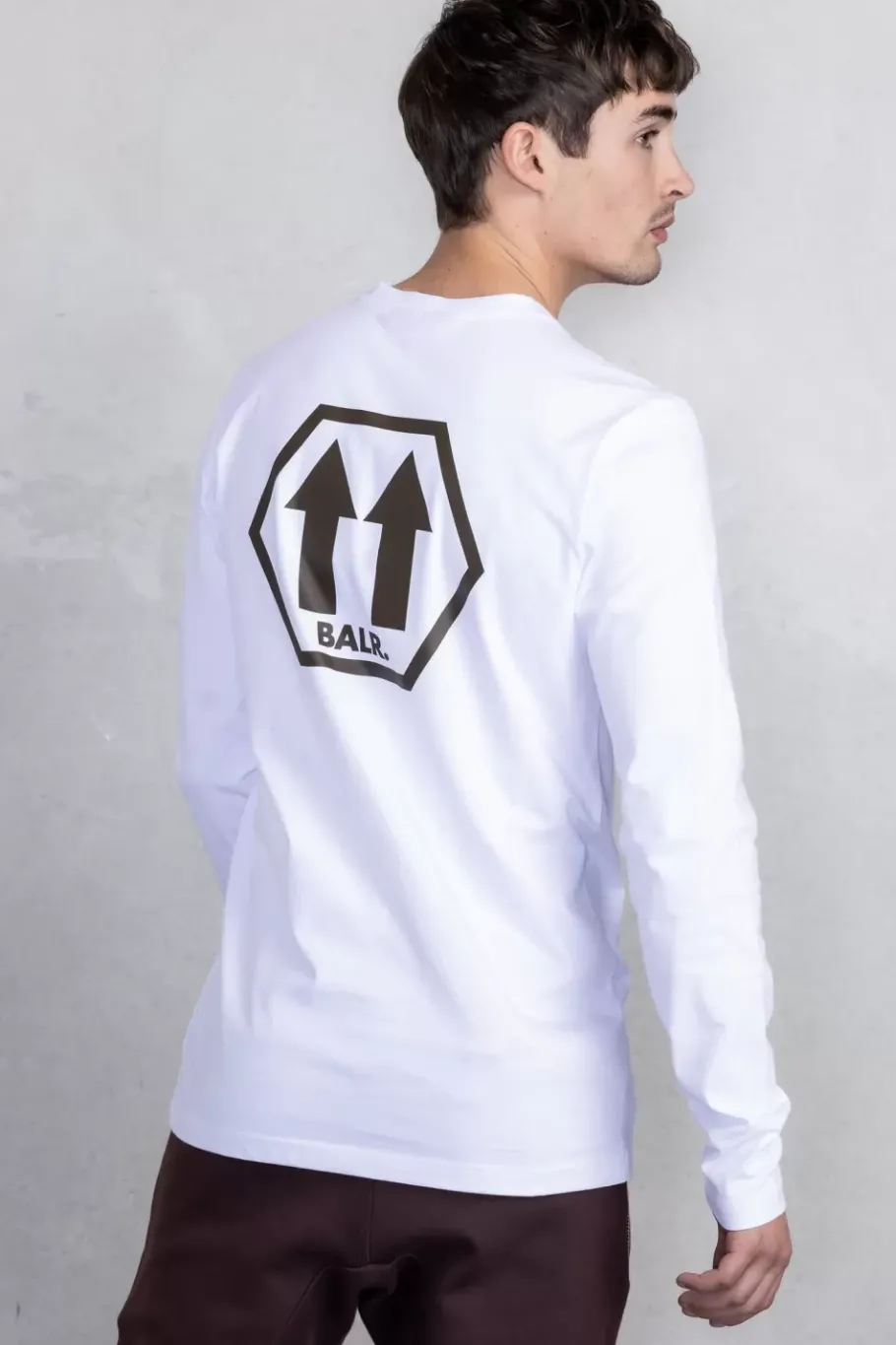 Heren BALR. T-Shirts*Olaf Straight Arrows Longsleeve T-Shirt Bright White