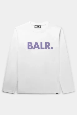 Heren BALR. T-Shirts*Olaf Straight Brand Logo Longsleeve Bright White