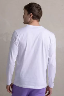 Heren BALR. T-Shirts*Olaf Straight Brand Logo Longsleeve Bright White