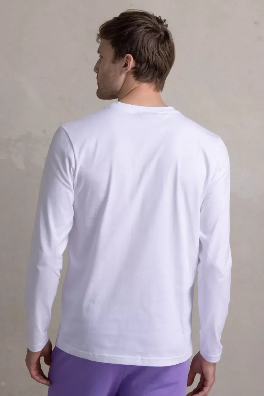 Heren BALR. T-Shirts*Olaf Straight Brand Logo Longsleeve Bright White