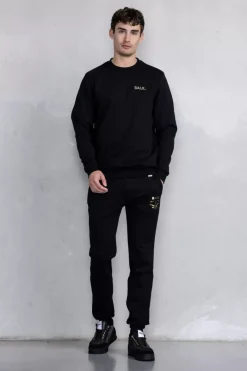 Heren BALR. Sweatshirts*Olaf Straight Gold Doll Emblem Crewneck Jet Black