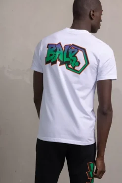 Heren BALR. T-Shirts*Olaf Straight Graffiti T-Shirt Bright White