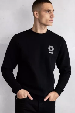 Heren BALR. Sweatshirts*Olaf Straight H2S Hex Crewneck Jet Black