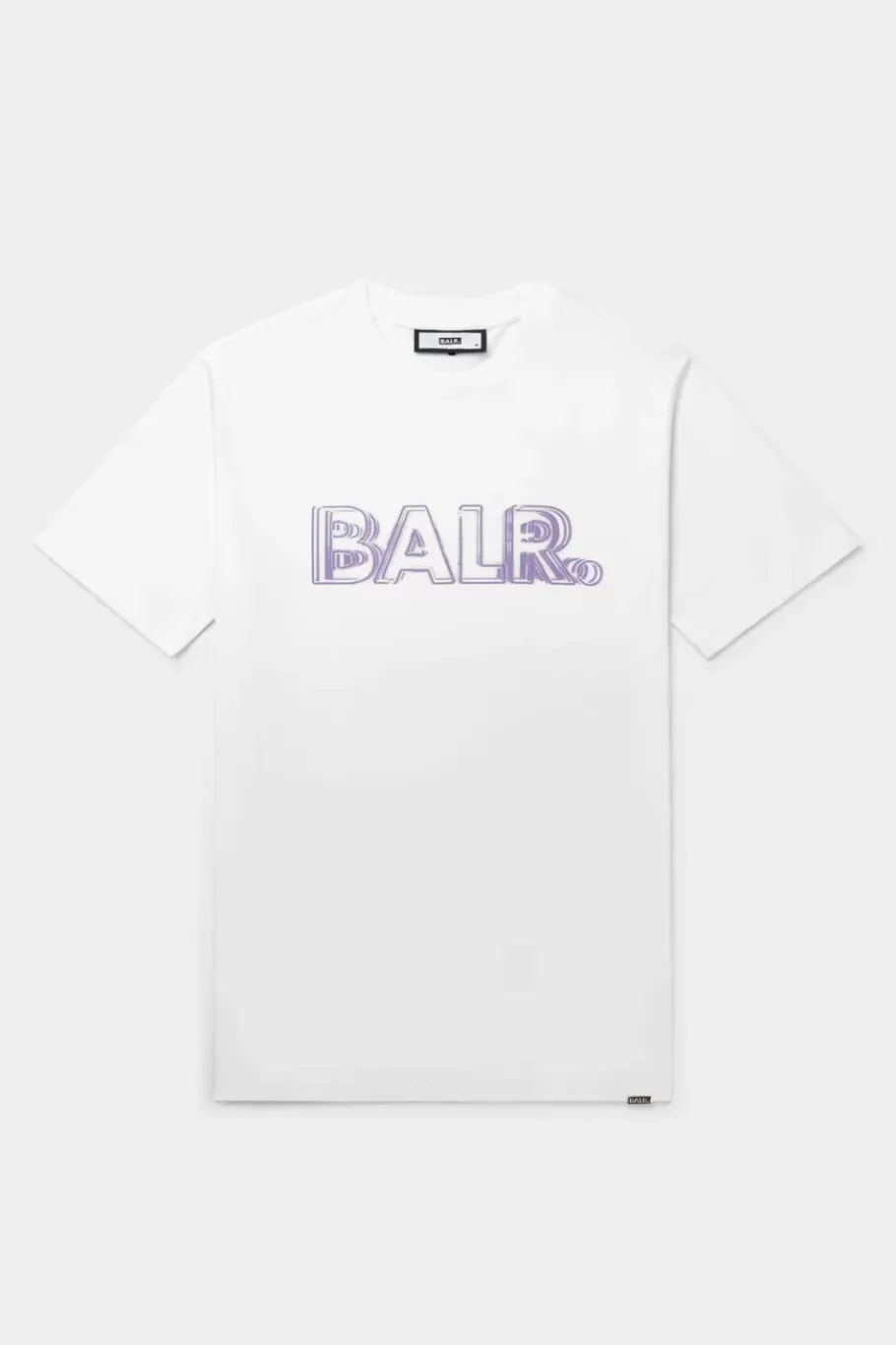 Heren BALR. T-Shirts*Olaf Straight Neon Brand T-Shirt Bright White/Paisley Purple