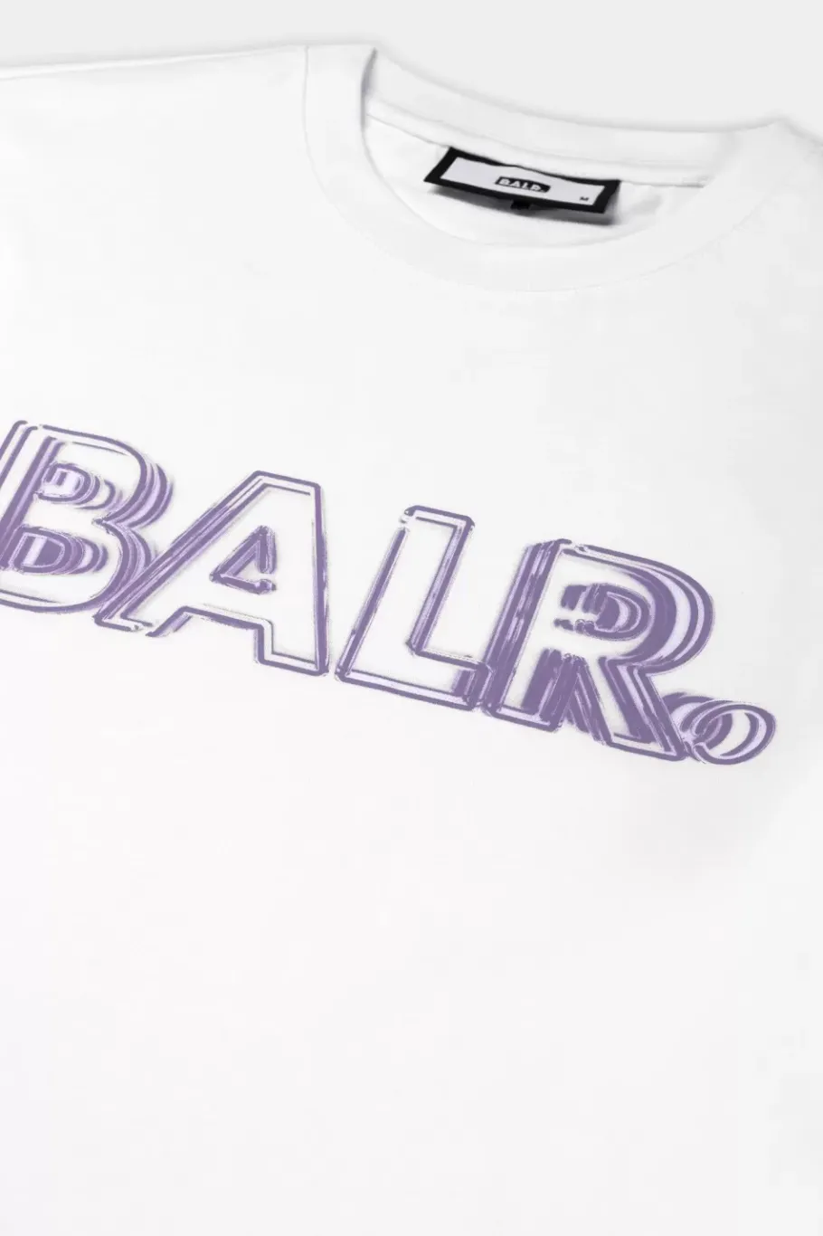 Heren BALR. T-Shirts*Olaf Straight Neon Brand T-Shirt Bright White/Paisley Purple
