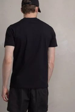 Heren BALR. T-Shirts*Olaf Straight Neon Brand T-Shirt Jet Black/Putting Green