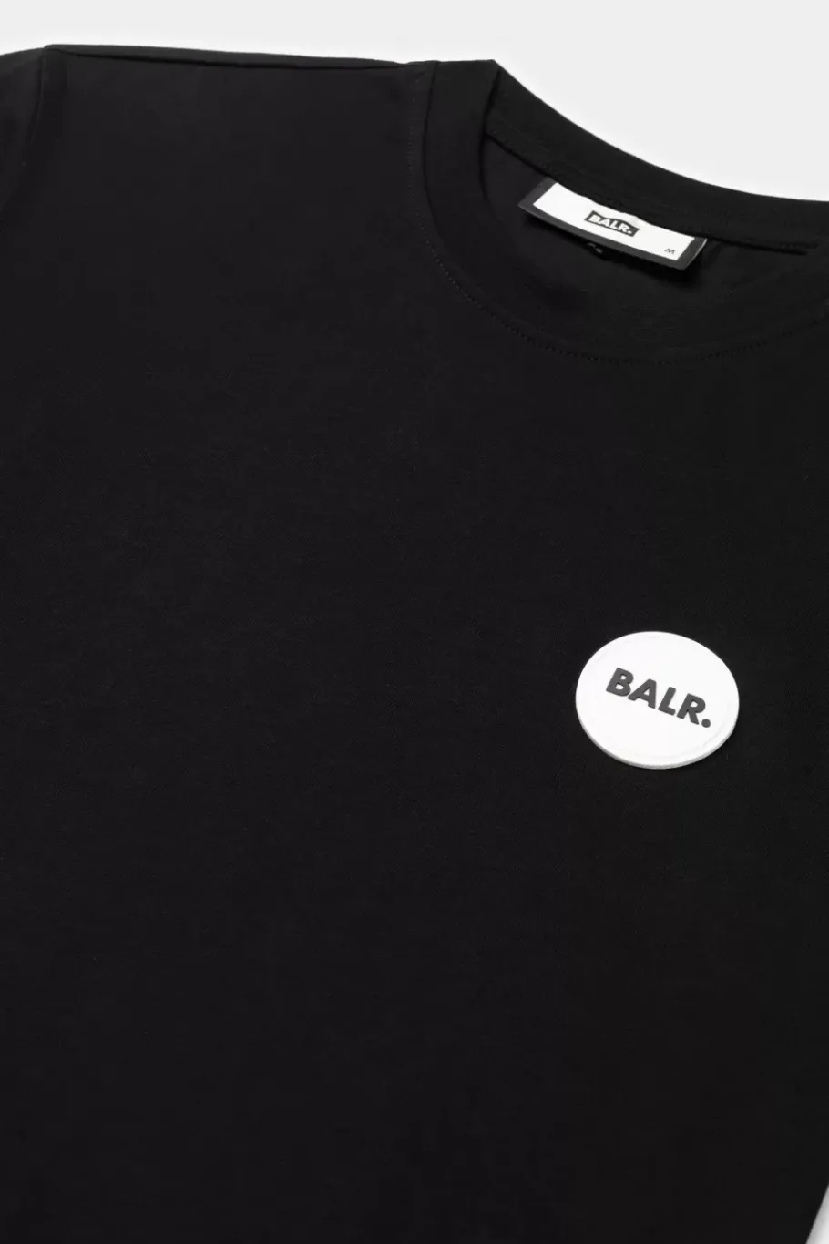 Heren BALR. T-Shirts*Olaf Straight Round Rubber Badge T-Shirt Jet Black