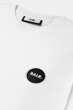 Heren BALR. T-Shirts*Olaf Straight Round Rubber Badge Longsleeve Bright White