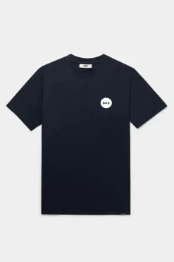 Heren BALR. T-Shirts*Olaf Straight Round Rubber Badge T-Shirt Navy Blazer