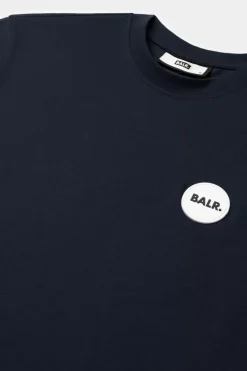 Heren BALR. T-Shirts*Olaf Straight Round Rubber Badge T-Shirt Navy Blazer
