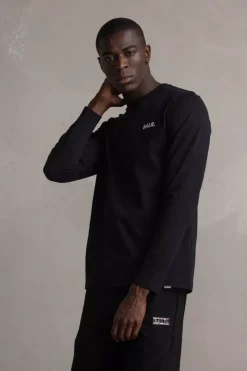 Heren BALR. T-Shirts*Olaf Straight Small Logo Longsleeve Jet Black