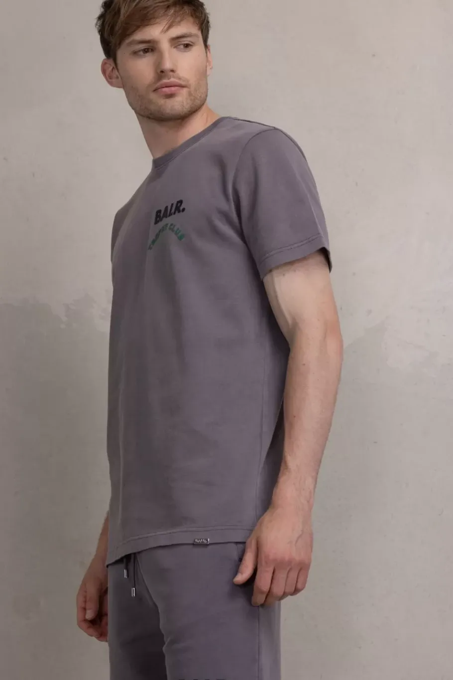 Heren BALR. T-Shirts*Olaf Straight Washed Trophy Club T-Shirt Asphalt Washed