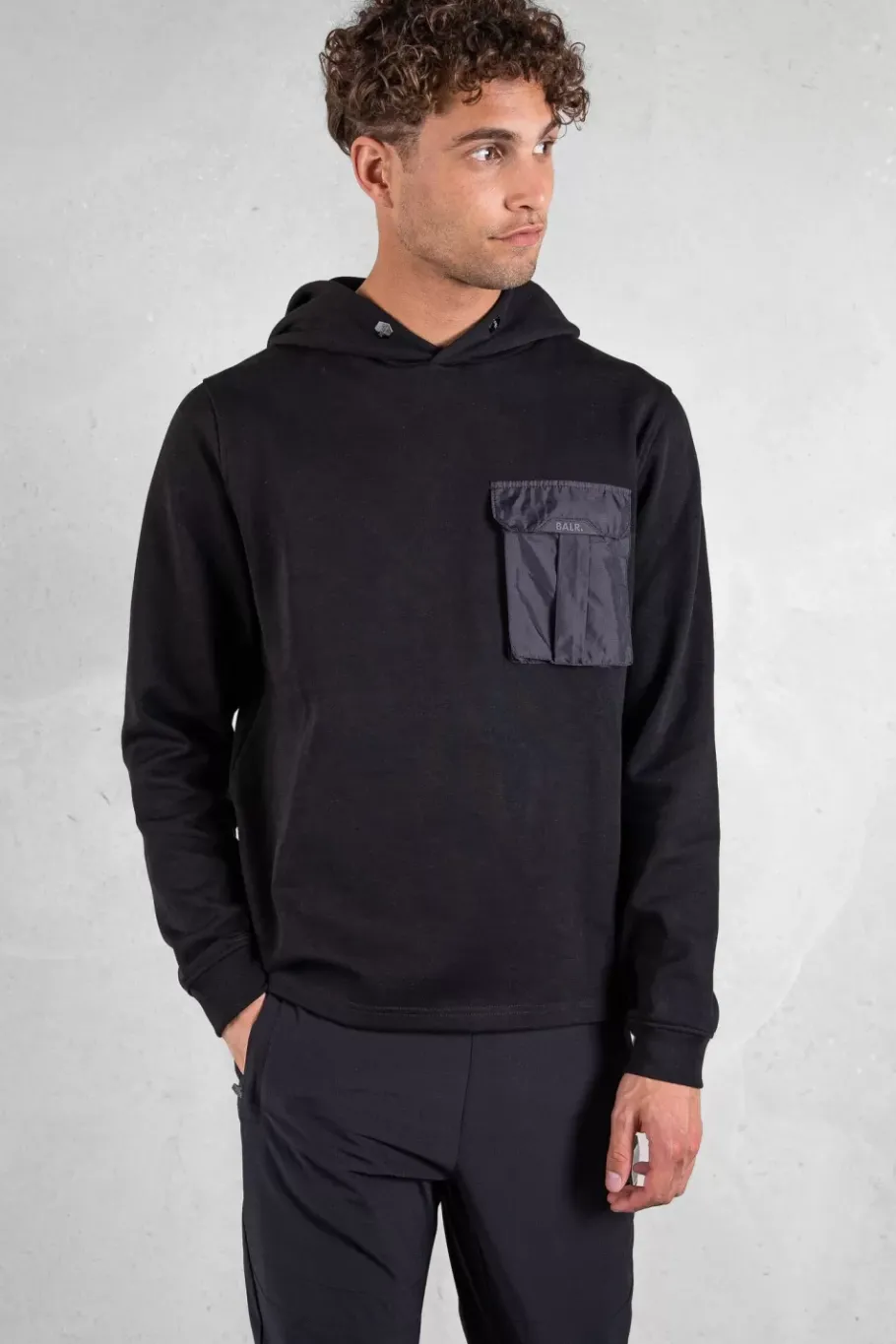 Heren BALR. Hoodies*Q-Cargo Series Straight Classic Hoodie Jet Black