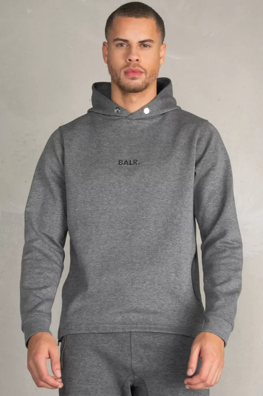 Heren BALR. Hoodies*Q-Series Straight Classic Hoodie Dk Grey Heather