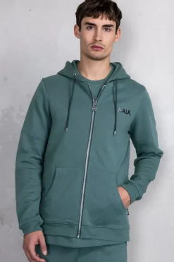 Heren BALR. Sweatshirts*Q-Series Straight Zip Thru Hoodie Renewed Dark Forest